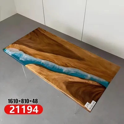 Produktbild von Esstisch River Table Echtes Holz Massiv Epoxidharz Tische 161x81 Neu Flusstisch