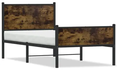 Imagen del producto de Estructura de cama metálica de 80 x 200 cm con somier y espacio de almacenamiento adicional