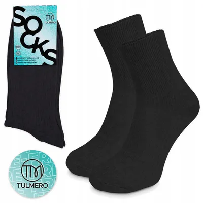 Produktbild von Tulmero Herren Socken Baumwolle Ohne Druck 44-46 Schwarz