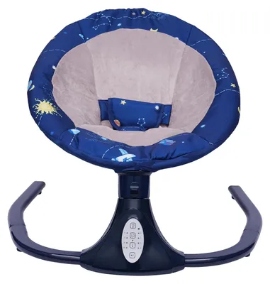 Produktbild von Elektrische Babyschaukel - Babywiege - Fernbedienung - Musiklautsprecher - 4 Schaukelgeschwindigkeiten - 20 kg - Blau