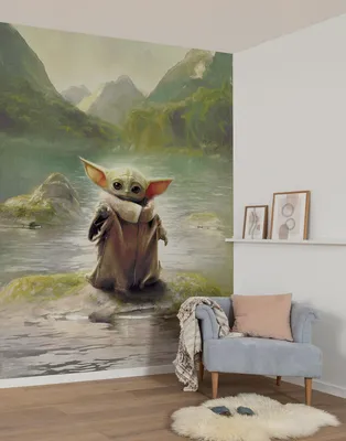 Produktbild von Komar Vlies Fototapete - Star Wars The Mandalorian Grogu Landscape - Größe 200 x 250 cm