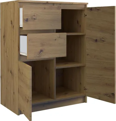 Obrázek produktu pro Topeshop 2D2S ARTISAN, Dub, 2 zásuvka/zásuvek, Dřevotřískové desky, Jednobarevný, Moderní, Dřevotřískové desky