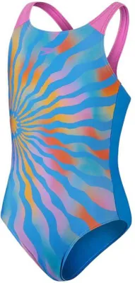 Image de SPEEDO 8-00313515748 Maillot de bain fille Bleu Orange, Taille 10 ans