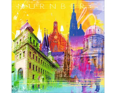 Produktbild von Glasbild Nürnberg Wahrzeichen II 80x80 cm