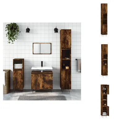 Obrázok produktu pre vidaXL Kúpeľňová skrinka dymový dub 30x30x190 cm materiál na báze dreva - Kúpeľňové doplnky