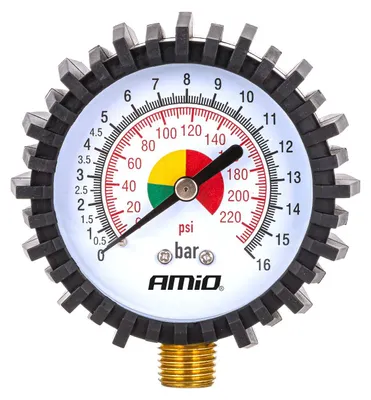 Immagine prodotto di Manometro analogico per pneumatici 16 bar G 1/4" Amio-04467