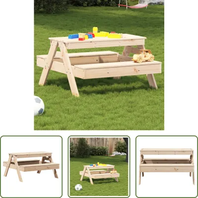 Produktbild von The Living Store Picknicktisch für Kinder 88x97x52 cm Massivholz Kiefer