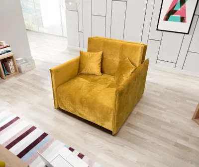 Obrázok produktu pre Rozkladacie kreslo s úložným priestorom BETTINA - žlté