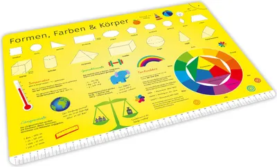 Produktbild von stabiles Vinyl Tischset - Formen, Farben und Körper Kinder Platzset abwaschbar