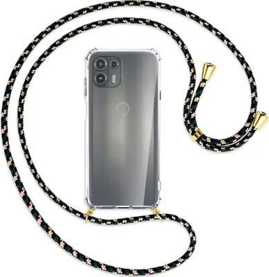 Produktbild von Handykette Backcover-Schutzhülle mit Band (Metall goldfarben) für Motorola Edge 20 Lite (XT2153-1) - camouflage