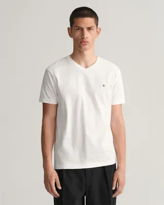 Produktbild von Gant Shield Kurzarm-t-shirt Mit V-ausschnitt Weiß M Mann Weiß M