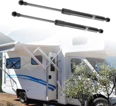Image de 2 Piššces 14 Pouces 45 Livres/ 200N VšŠrins š€ Gaz Noirs Ressorts Amortisseurs Universels Pour Camping-Car Voiture Camion Bateau