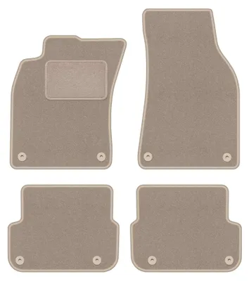 Produktbild von Velours-Fußmatten für Audi A6 C6 FL 2006-2011 (Limousine/Kombi/Avant) – 4-tlg, Beige, passgenau – Wielganizator LUX