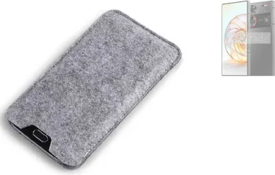 Produktbild von K-S-Trade Filz Handyhülle kompatibel mit Nubia Z60 Ultra Schutzhülle Filztasche Filz Tasche Case Sleeve Handy Hülle Filzhülle grau