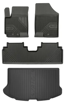Image de Tapis de sol en caoutchouc pour Hyundai ix20 2010-2019 (monospace, plancher haut) – 4 pièces, noirs, sur mesure