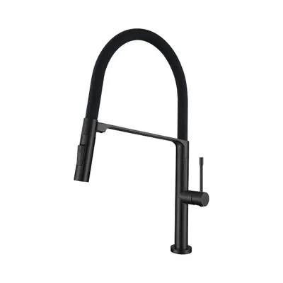 Produktbild von VBChome Küchenarmatur Schwarz mit flexibler Auslaufbrause 360° schwenkbar 2 Strahlarten Keramikkartusche Einhebelmischer Höhe 475 mm