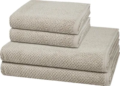 Produktbild von Cawö Pure 2 X Handtuch 2 X Duschtuch im Set Natürliches Material mit feiner Struktur, Saugfähig und hautfreundlich, Trocknergeeignet und pflegeleicht