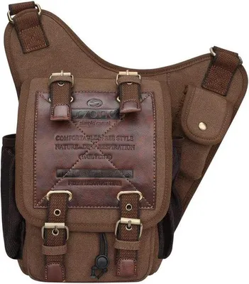 Productafbeelding van Famanu schoudertas, vintage stijl - khaki