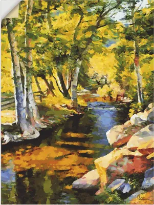 Produktbild von ARTland Wandbild, selbstklebend Bach mit Felsen Größe: 90x120 cm