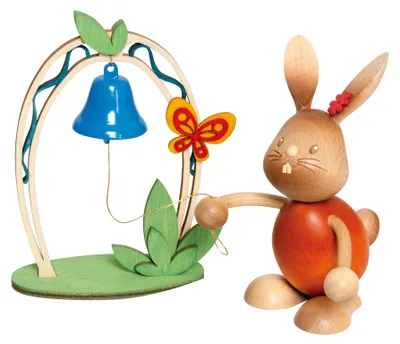 Obrázek produktu pro Velikonoční zajíček "Stupsi" s rolničkou" výška 13cm NOVINKA
