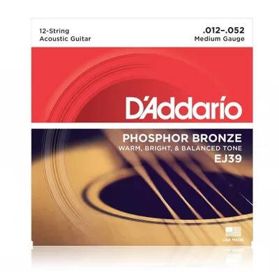 Produktbild von DAddario EJ39 Phosphor Bronze 12-String