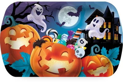 Produktbild von Halloween Kürbis Kunststoffschale 39x24cm