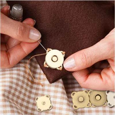 Produktbild von 24 Stück - Magnetische Druckknöpfe für Taschen - Zum Annähen - 14 mm - Handwerkskleidung