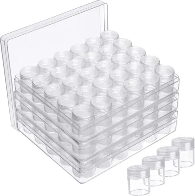 Produktbild von Kurtzy Transparente Kleine Dosen mit Deckel Plastik mit je 30 Creme Dosen (3er Pack) Probendöschen Kosmetik Herausnehmbar - Perfekt für