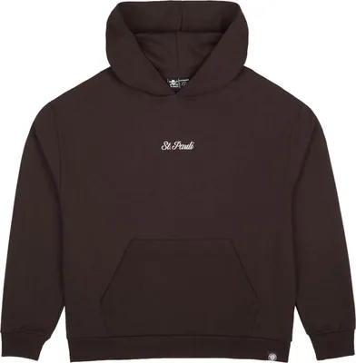 Produktbild von FC St. Pauli Kapuzenpullover Script, Offizieller Fanartikel, Brauner Hoodie mit Logo, 100% Baumwolle