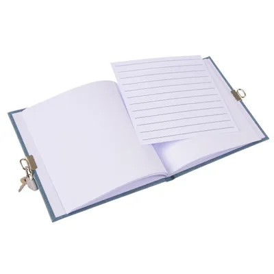 Produktbild von Tagebuch Summertime, 16,5 × 16,5 cm, 96 weiße Seiten, blau/grau, mit Schloss