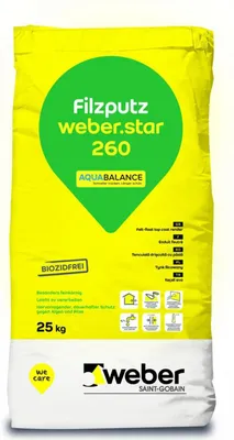 Produktbild von weber.star 260 AquaBalance 0,5 mm 0010 Filzputz 25kg