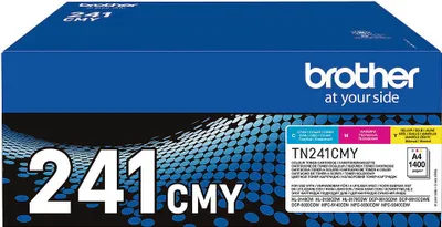 Produktbild von Brother TN241CMY - 3er-Pack - Gelb, Cyan, Magenta - original - Tonerpatrone - für Brother DCP-9015, DCP-9020, HL-3140, HL-3150, HL-3170, MFC-9140, MFC-9330, MFC-9340