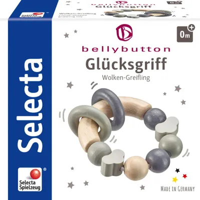 Immagine prodotto di Selecta Spielzeug Glücksgriff Greifling, Kleinkindspiel, Kleinkindspielzeug, Holz, Grau, 7.5 cm, 64002