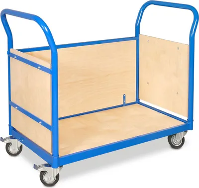 Produktbild von Dreiwandwagen, LxBxH 1130x500x890 mm, Trgkf 250 kg, 4 Lenkrollen, 2 mit Bremse