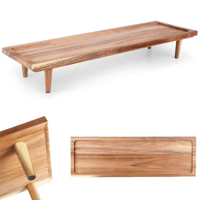 Obrázok produktu pre Kuchynská doska Drevená doska na krájanie Servírovacia doska z dreva na nožičkách 55x18 cm