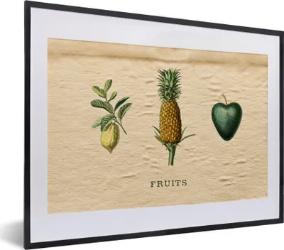 Produktbild von MuchoWow® Gerahmtes Poster Obst - Lebensmittel - Ananas 40x30 cm - Poster mit Schwarzem Bilderrahmen Wandposter Rahmen Foto Bilder - Bilderrahmen - Poster im Rahmen