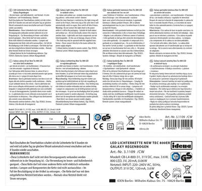 Produktbild von Idena 31109 - LED Lichterkette mit 800 LEDs in Bunt, für Außen & Innen, NewTec mit 8 Stunden Timer Funktion & Dimmer, inkl, Netzteil, ca. 17,8 m
