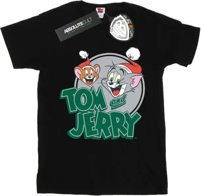 Produktbild von Tom And Jerry - "Christmas Greetings" T-Shirt für Damen BI46251 (XXL) (Schwarz)