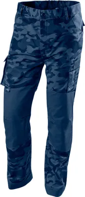 Produktbild von Pracovné nohavice Neo námornícka modrá s terénnym vzorom, kamufláž, námornícka modrá, 60% bavlna + 40% polyester, xs