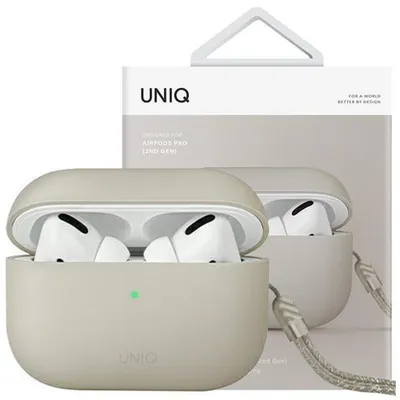 Produktbild von Uniq Hülle Lino AirPods Pro 2 gen Silikon beige/beige elfenbein