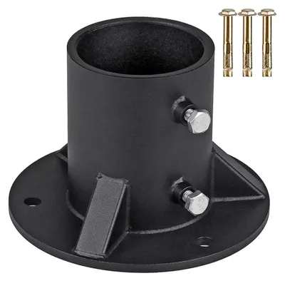 Produktbild von Schwarze Pfostenanker Basisstützen - Stabile Unterstützung - 52 x 110 x 145 mm - Flansch Wandmontage - Geeignet für Pergola und Geländer