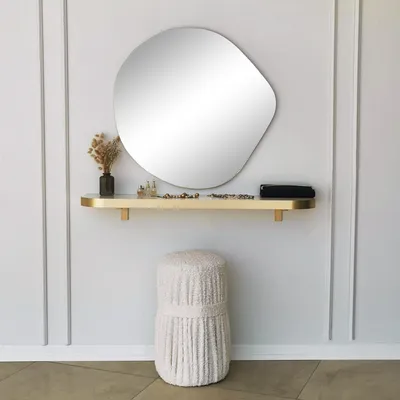 Immagine prodotto di Skye Decor, Asso- AssoNOS, Oro, specchio da parete, 67x70 cm, 100% pannello di particelle rivestito in melamina