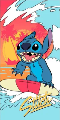 Zdjęcie produktu dla Bawełniany Ręcznik Plażowy Disney Stitch 70x140