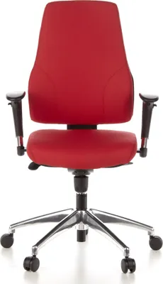 Obrázok produktu pre hjh OFFICE Profesionálna kancelárska stolička PRO-TEC 200 Ergonomická kancelárska stolička s podrúčkami (výškovo nastaviteľná) látka červená Otočná stolička do kancelárie, domácnosti