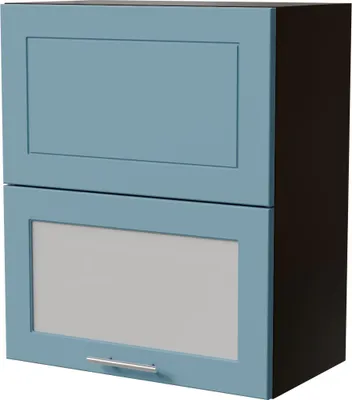Produktbild von Küchenklapphängeschrank BARI 60cm Hochfaltklappe Glas Farbe wählbar BA-W8BS/60-AV RAL 5024 pastellblau matt schwarz