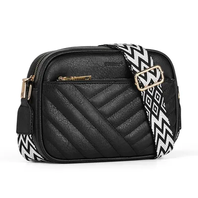 Produktbild von Umhängetasche Damen Handy Schultertasche Gestepptes Design Crossbody Bag für Damen mit Verstellbarem Breiter Gurt