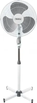 Obrázek produktu pro Stojanový ventilátor Rosberg R51760A, 40 W, 40 cm, 3 rychlosti, nastavení výšky, šedo-bílý