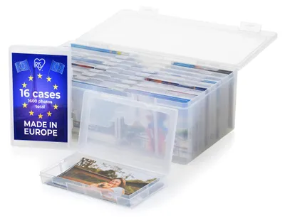 Foto-Aufbewahrungsbox, 16 Boxen, 1280 Fotos, stapelbar, BPA-frei