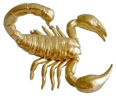 Produktbild von Mini-Skorpion-Figur aus massivem Metall, Tierornament für Zuhause, Büro und Garten