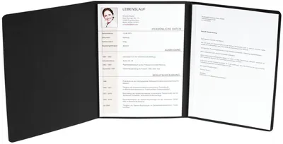 Produktbild von Exacompta Bewerbungsmappe Colorspan-Karton Leinenoptik 3-teilig A4 Schwarz